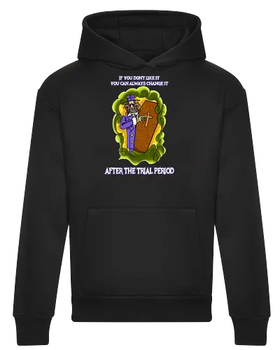 Lustiger Cartoon-Sarg mit dunklem Goth-Horrorhumor