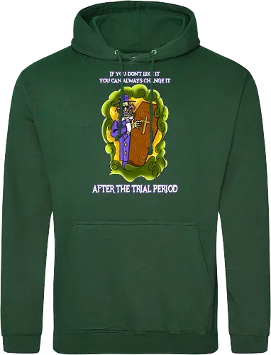 Lustiger Cartoon-Sarg mit dunklem Goth-Horrorhumor