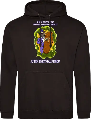 Lustiger Cartoon-Sarg mit dunklem Goth-Horrorhumor