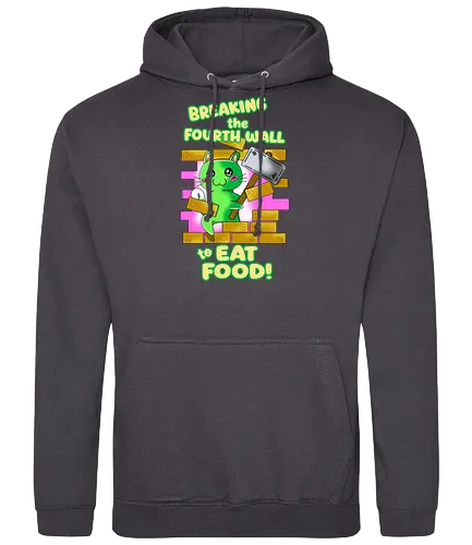 Kawaii-Katze für Feinschmecker und Food-Liebhaber - lustig, kawaii, katze, süße katze, comic katze, niedlich, humor, vierte wand, meta humor, foodie, essen, essensliebhaber, feinschmecker, katzenliebe, katzenhumor, popkultur, meme stil, tierillustration, kawaii stil, funny design, geschenkidee, trendig, cartoon, süßes design, verspielt - Standard Hoodie