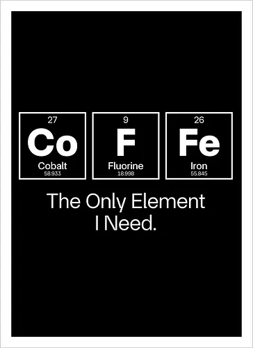 Coffee Chemistry Quote – The Only Element I Need – Science Humor Design