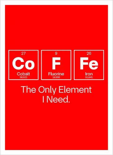 Coffee Chemistry Quote – The Only Element I Need – Science Humor Design