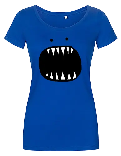 Minimalistisches rotes Monstergesicht