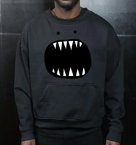 Minimalistisches rotes Monstergesicht