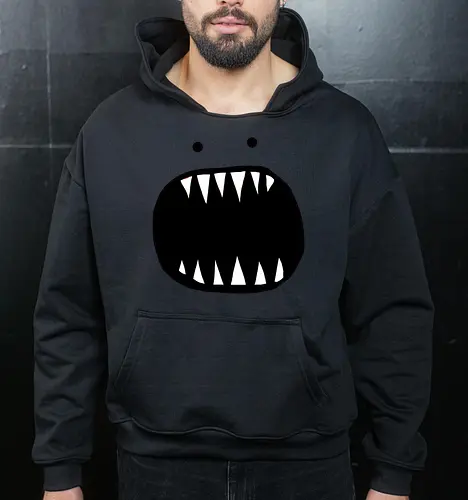 Minimalistisches rotes Monstergesicht