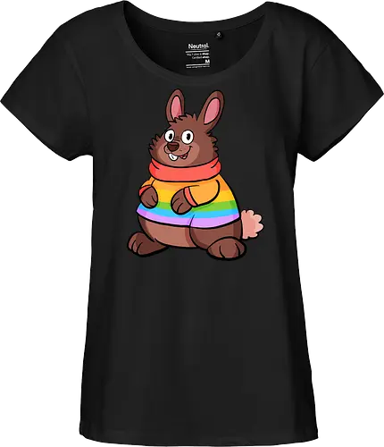 Regenbogenhase - Hase, Queer, Regenbogen - Fairtrade Girl Shirt