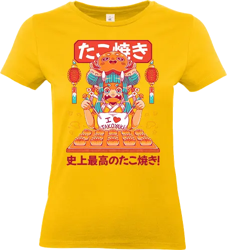 TAKOYAKI - takoyaki, anime, japan, japanese food, octopus, oni, anime girl, oni girl, cute, kawaii - Standard T-Shirt (Women)