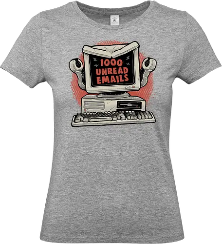 Attack of the 1000 Unread Emails - Funny, humor, inspirational, motivational, office, work, emails - Standard T-Shirt (Women)