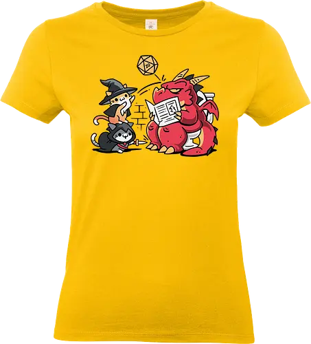 Toilet Dice Roll – Cats vs Dragon - cats vs dragon, cute cats, dragon, dungeons, tabletop rpg, d20 dice, fantasy, gamer, kittens, funny, bathroom, nerd humor, geek, critical hit, kawaii - Standard T-Shirt (Women)