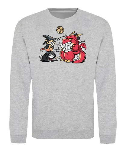 Toilet Dice Roll – Cats vs Dragon - cats vs dragon, cute cats, dragon, dungeons, tabletop rpg, d20 dice, fantasy, gamer, kittens, funny, bathroom, nerd humor, geek, critical hit, kawaii - Sweatshirt