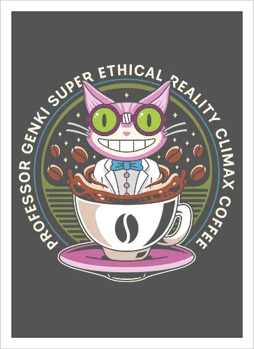 Steelport Cat Coffee Emblem - saints row, johnny gat, third street saints, agents of mayhem, gat out of hell, saintsrow, cat, professor genki, games, gamer, gaming, video game, video games, saints row 4, coffee - Artprint