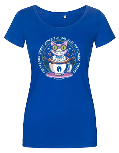 Steelport Cat Coffee Emblem - saints row, johnny gat, third street saints, agents of mayhem, gat out of hell, saintsrow, cat, professor genki, games, gamer, gaming, video game, video games, saints row 4, coffee - Women T-Shirt