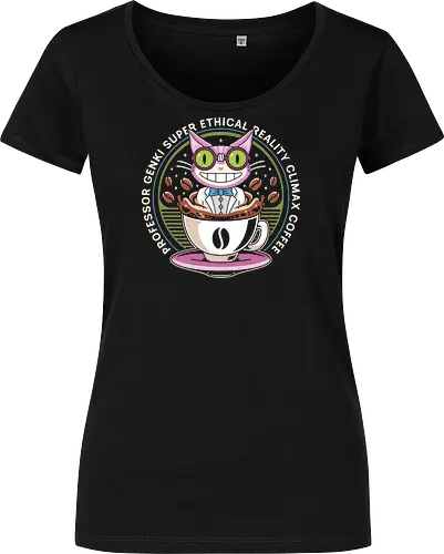 Steelport Cat Coffee Emblem - saints row, johnny gat, third street saints, agents of mayhem, gat out of hell, saintsrow, cat, professor genki, games, gamer, gaming, video game, video games, saints row 4, coffee - Women T-Shirt