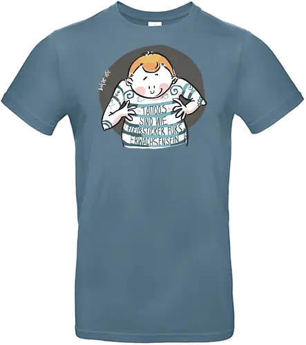 Tattoos - Statement, Handgezeichnet, Humor, Selbstironie, Streifenpulli, Spruchshirt, deutsch, Ringelpullisprüche, Ringeldinger, streifenweise, Spruch, Weisheit, Motivation, Ringelpulli, SprücheShirt, Cartoon Illustration, Tattoo - Standard T-Shirt