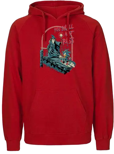 You Shall Not Pass - lotr, Hedgehog, game, humor, Wizard - Fairtrade Hoodie