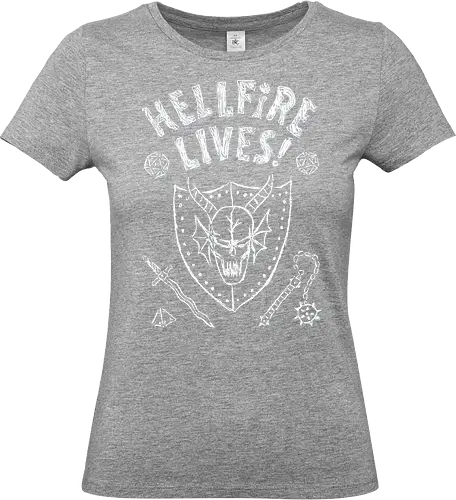 Hellfire lives black - series, television, eddie, dustin, Strange, retro, mike, max, lucas, 80s - Standard T-Shirt (Women)