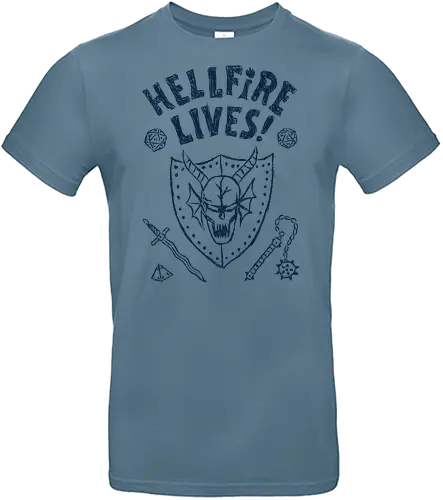 Hellfire lives  - series, television, eddie, dustin, Strange, retro, mike, max, lucas, 80s - Standard T-Shirt