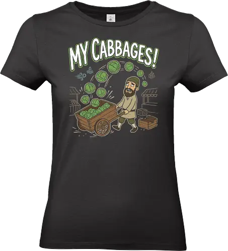 My Cabbages - my cabbages shirt, cabbage merchant t-shirt, funny anime meme apparel, elemental bending graphic tee, unlucky merchant shirt, avatar fan art, airbender humor, cabbage cart design, funny cartoon quote, cabbage man apparel, earth kingdom merchant, retro animation style, meme culture t-shirt, distressed graphic design, iconic cartoon running gag, fan favorite character, fantasy world humor, merchant in distress, cabbage lover gift - Standard T-Shirt (Women)