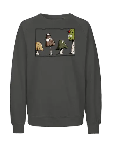 Verrückte Pilze - Pilz, Pilze, Goa, verrückt, lustig, cartoon, comic, wald, flora, fauna, süß - Fairtrade Sweatshirt