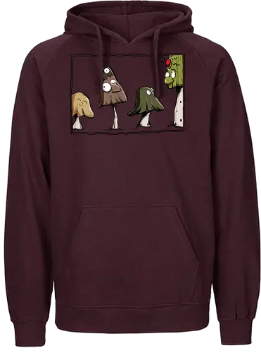Verrückte Pilze - Pilz, Pilze, Goa, verrückt, lustig, cartoon, comic, wald, flora, fauna, süß - Fairtrade Hoodie