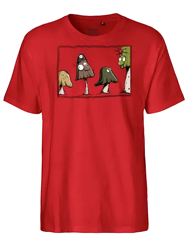 Verrückte Pilze - Pilz, Pilze, Goa, verrückt, lustig, cartoon, comic, wald, flora, fauna, süß - Fairtrade T-Shirt
