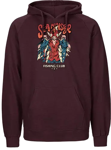 sea monster club  - fish, seamonster, fishing, club, monster, catch, tactical, militer, starterpack, cartoon, streetwear, adventure, camping, hiking, outdoor, hobby, love - Fairtrade Hoodie
