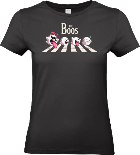 The Boos  - ghost, boo, king, abbey roady, parody, mario, scary, retro, Console, retro games, gaming, cute, shy - Standard T-Shirt (Women)