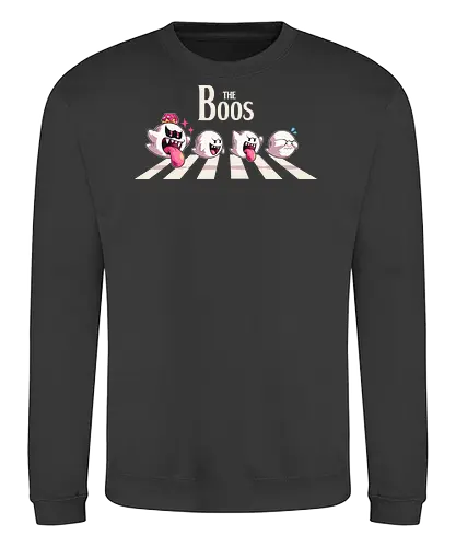 The Boos  - ghost, boo, king, abbey roady, parody, mario, scary, retro, Console, retro games, gaming, cute, shy - Sweatshirt