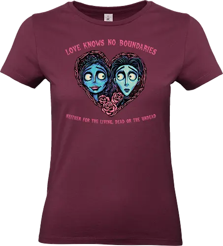 Love Knows No Boundaries  - Love, romance, couple, lovers, horror, Valentine’s Day, heart, animated, animation, movie - Standard T-Shirt (Women)