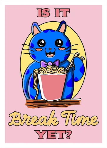 Pausenzeit – lustiger Kawaii-Humor über Arbeit und Job-Sarkasmus