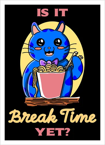 Pausenzeit – lustiger Kawaii-Humor über Arbeit und Job-Sarkasmus