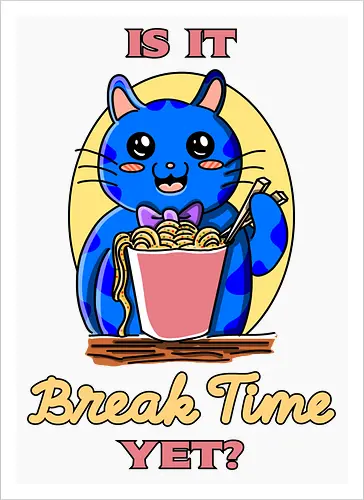 Pausenzeit – lustiger Kawaii-Humor über Arbeit und Job-Sarkasmus