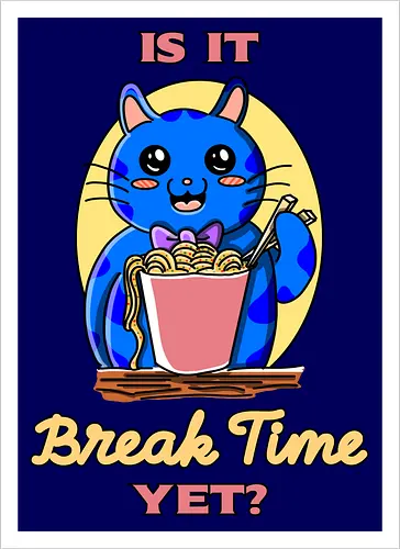 Pausenzeit – lustiger Kawaii-Humor über Arbeit und Job-Sarkasmus