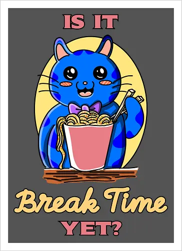 Pausenzeit – lustiger Kawaii-Humor über Arbeit und Job-Sarkasmus