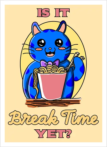 Pausenzeit – lustiger Kawaii-Humor über Arbeit und Job-Sarkasmus