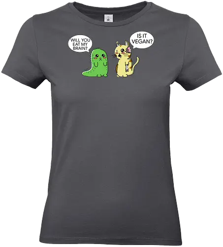 Lustiger Kawaii-Zombie-Horror mit veganem Sarkasmus - zombie, kawaii, lustig, horror, vegan, sarkasmus, zombie humor, niedlich, cartoon zombie, comic stil, schwarzer humor, irony, vegane satire, veganer humor, gruselig süß, halloween, undead, popkultur, witziges motiv, funny design, geschenkidee, trendig, alternative mode, meme stil, subkultur - Standard T-Shirt (Women)