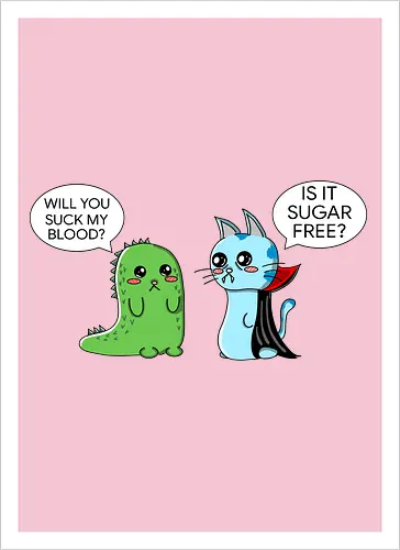 Lustiger Kawaii-Vampir mit zuckerfreiem Horror-Sarkasmus