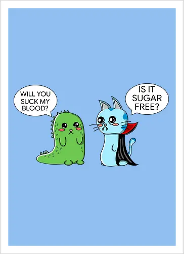 Lustiger Kawaii-Vampir mit zuckerfreiem Horror-Sarkasmus