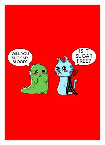 Lustiger Kawaii-Vampir mit zuckerfreiem Horror-Sarkasmus