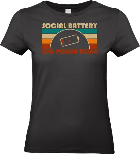 Low Social Battery - koalatees, koala, introvert, social battery, anxiety, low power mode, funny quote, retro design, vintage, sarcasm, antisocial - Standard T-Shirt (Women)