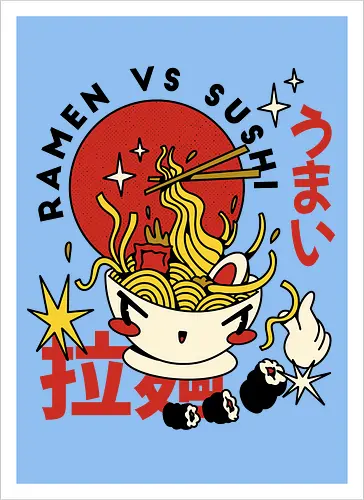 Ramen vs Sushi – Japanische Retro Food