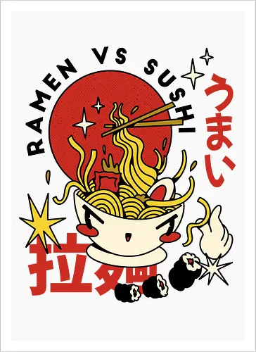 Ramen vs Sushi – Japanische Retro Food