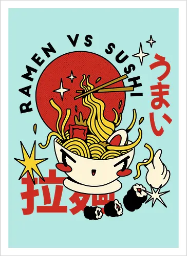 Ramen vs Sushi – Japanische Retro Food