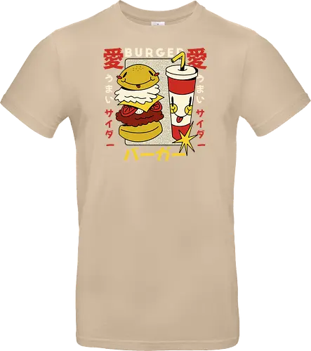 Burger Love – Kawaii Japanische Retro Food Art
