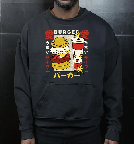 Burger Love – Kawaii Japanische Retro Food Art