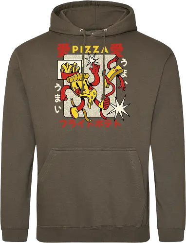 Pizza & Pommes – Japanische Retro Kawaii Food Art