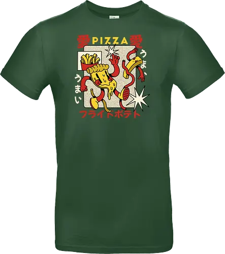 Pizza & Pommes – Japanische Retro Kawaii Food Art