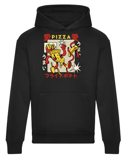 Pizza & Pommes – Japanische Retro Kawaii Food Art