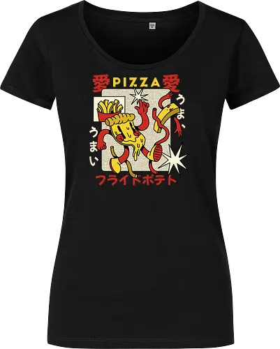 Pizza & Pommes – Japanische Retro Kawaii Food Art