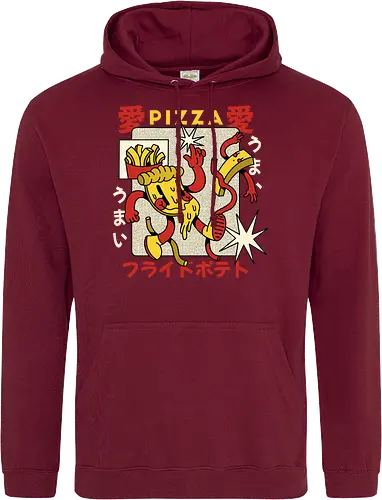 Pizza & Pommes – Japanische Retro Kawaii Food Art